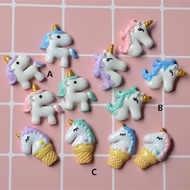 4 pieces RAINBOW Unicorn Resin DIY Slime Craft 31x27mm WSLM19-33