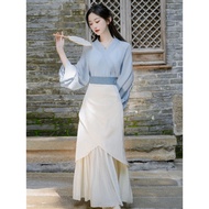 Horse Skirt Improved S-L Horse Skirt Suit Pleated Skirt Long Skirt Daily Commuter Hanfu Super Fairy 
