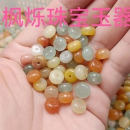 Spacer 8mm Dongling Jade Golden Silk Jade Tricolor Spacer
