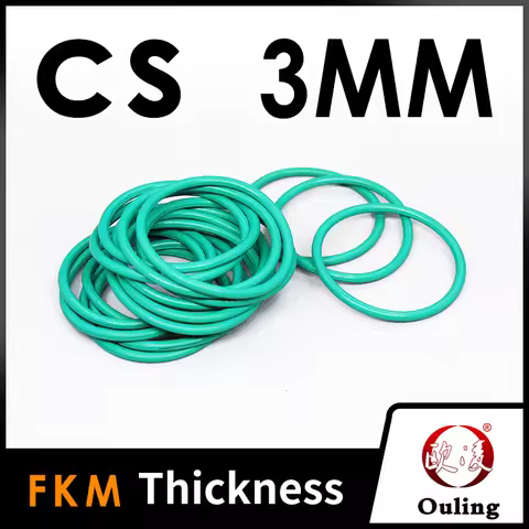 Thickness CS3mm Green FKM Fluorine Rubber O-rings Seals Gasket Washer Temperature Resistant Wear-Res