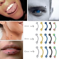 Eyebrow Rings Belly Tongue Curved Ear Piercing 16G Bar Ball Barbell Earrings