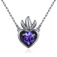 坦桑石心形項鍊-神聖14k金吊墜-立體疊戴墜飾-12月生日石