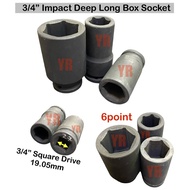 3/4" Long Deep Black Impact Socket 24mm - 50mm 3/4” Box Socket Balck 24mm 27mm 30mm 32mm 33mm 34mm 3