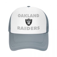 Oakland Raiders Majestic Adult Grid Net Hat Trucker Men's Women's Flat Brim Baseball Cap High-Stiff 