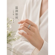 Blue hour (Jewelry) Burmese Material Jade Ring Natural Ladies Jade Ring Jade Jade Ring Female Plain 