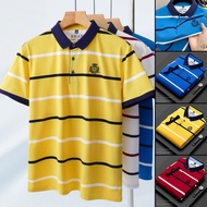 M-4XL Polo Shirt Men Striped Oversize Polo T Shirt Men Collar Casual Polo Shirt for Man Classic Polo