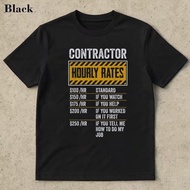 Contractor Hourly Rates Funny Work Shirt Summer Short Sleeve Tshirt