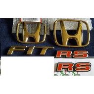 HONDA FIT GOLD JAZZ GK GK5 FACELIFT RS MUGEN EMBLEM FIT GOLD EMBLEM HONDA GOLD LOGO EMBLEM