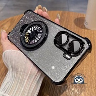 Glitter Gyroscope Bracket Phone Case For Honor 600 Lite Power2 Play 10 20 9T 3 Y9s X8C X8D X7C Magic