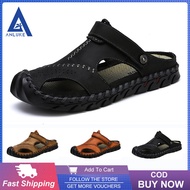 618ANLUKE Shoes for Men Summer Men Slippers Fashion Leather Sandals High Quality Men Shoes Beach Sho