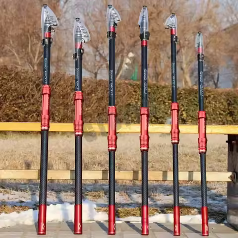 2.7M-4.5M Telescopic Fishing Spining Rod, Carbon Collapsible Fishing Pole, Distance Throwing Rod For