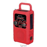 【限時下殺】RETEKESS TR201紅色應急收音機手搖 太陽能 AM / FM WB NOAA 跨境