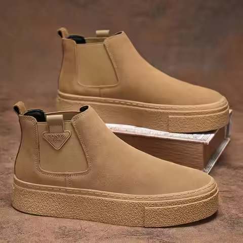 Mens Board Shoes Autumn New High-quality Trendy Cosy Thick Sole Daily Casual Outdoor Retro Walking S