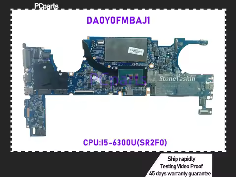 PCparts For HP Elitebook 1040 G3 Laptop Motherboard DAX73AMB6E1 FRU DA0Y0FMBAJ1 CPU SR2F0 I5-6300U 8