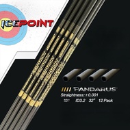 12Pcs Pandarus Icepoint ID3.2mm Gold Logo 40-Ton Carbon Arrow Shaft Spine350-1000 with Accessories f