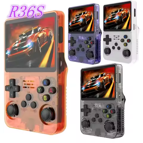 R36S Portable Handheld Game Controller with 3.5" HD Screen, Rechargeable Battery - Perfect Christmas