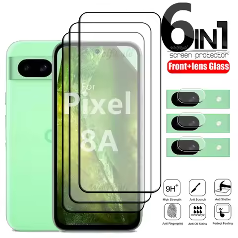 6-in-1 For Google Pixel 8A Glass For Google Pixel 8A Tempered Glass HD Screen Protetor For Google Pi