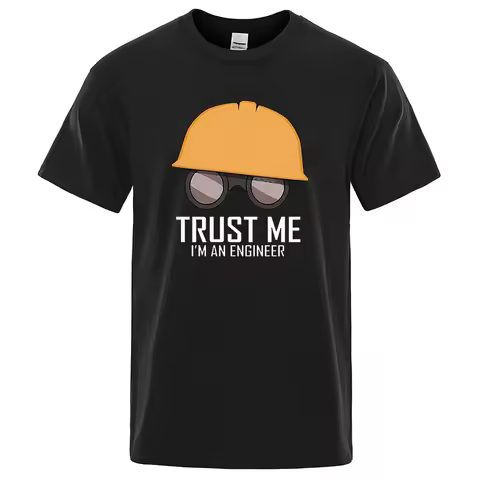 New 100% pure cotton short-sleeved Trust Me I'M An Engineer men's short-sleeved with beautiful carto