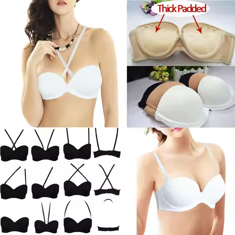 Fashion Wedding Multiway Underwear Add 2 Cup Support Padded Push Up Bra Strapless Bras Underwear Siz