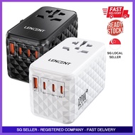 LENCENT 120W Universal Travel Adapter,GaN International Travel Plug Adaptor Charger with 1 USB-A &amp; 3 USB-C PD Fast Charg