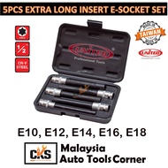 << SUPER SALES >> United 5pcs 1/2" Extra Long E-socket Set E10 E12 E14 E16 E18 Length 140mm E Box Pa
