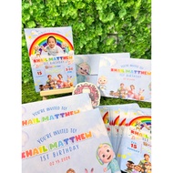 C0C0melon Invitation with FREE envelope for Birthday,Baptism,Christening,Dedication
