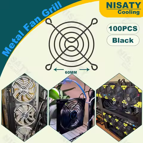 100pcs CPU Cooler Fan Grill 6.29in Black Metal Mesh 60mm Protective Net Finger Guard for 6CM Compute
