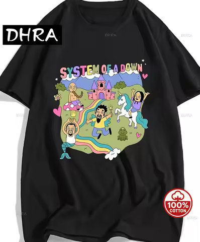 Playful AnimeT-shirt100% Cotton High Quality Soft Tee-shirt Mens Cartoon Graphic Tshirt Male Rock Mu