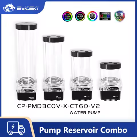 Bykski DDC Pump Reservoir Combo Water Cooling Maximum Flow Lift 6 Meters 600L/H Length 156/206/256mm