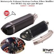 Motorcycle Exhaust System Carbon Fiber Muffler Escape Modified Middle Link Pipe For DUKE 125 250 390 RC390 2018 2019 202