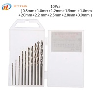 10pcs/box Straight Shank Twist Drill Bits Mini Drill Hss Bit 0.8mm-3.0mm Straight Shank Pcb Twist Dr