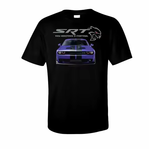 Dodggee SRT Hellcat T-Shirt - Black w/ Dodggee Challenger & "SRT" Script Logo