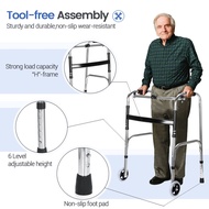 Walker for elderly with wheels,cane for Elderly , Folding Adult Walker Crutches Elderly Walker