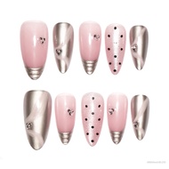 French 3d Silver Magic Mirror Pink Spot Diamond Streamer Press mịn Nails Nails DIY Trang trí móng ta