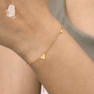 【E.five】 Titanium Steel Heart Bracelet Niche Student Design Sense Bracelet Simple Bracelet E