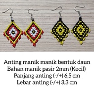 Dayak Bead Earrings/dayak Earrings/dayak Special Earrings/dayak Accessories/Kalimantan dayak Accessories/Bead Earrings/dayak Earrings/Kalimantan dayak Earrings/dayak Accessories/dayak Ethnic Earrings/dayak Crafts/ Leaf Shape Bead Earrings