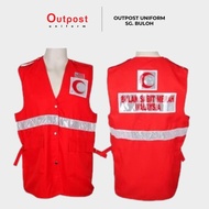 Vest Satu Jalur Dengan Logo Bulan Sabit Merah Malaysia (PBSM / BSMM) / Malaysian Red Crescent Vest