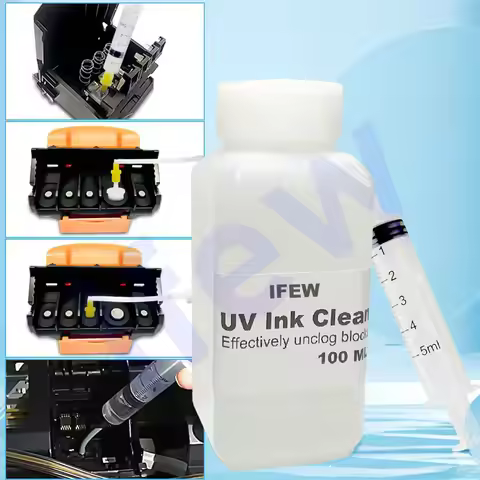 UV Printer Head Cleaning Fluid Kit UV Ink Cleaner Cleaning Clogged UV Printhead Ink Liquid Clog Solu