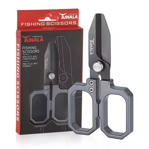 Aluminum Alloy Fishing Scissors 5CR15 Molybdenum Vanadium Steel Serrated Braid Line Cutter Upright S