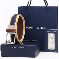 Tommy Iutser Belt Mens Genuine Leather Casual Canvas Belt Pin Buckle Youth Jeans Golf Pants Belt