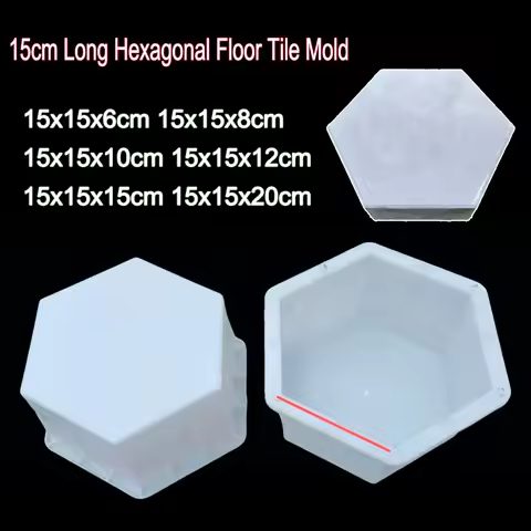 15cm Long Hexagonal Floor Tile Mold Square Cement Tile Paving Plastic Mold Courtyard Art Modeling Ti