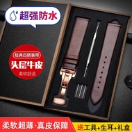 2024♦✣ XIN-C时尚4 Ultra-thin soft leather watch strap for men and women black brown butterfly buckle substitute for/Tissot/ Longines for/Omega/dw Mido ck