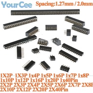 20PCS 1.27MM PITCH Single 2P/3P/4P/5P/6P/7P/8P/10P/12P/20P PIN Row Straight FEMALE PIN HEADER Strip 