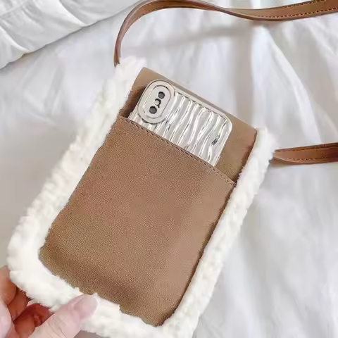 Fashion Suede Lambswool Splice Ladies Shoulder Bag Winter Design Sling Crossbody Bag Casual Women Ph