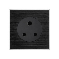 FLKL Black Wall Switch Glass Panel 13amp Modern Lighting Switch Universal 3 Pin Plug Socket with U