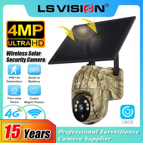LS VISION 4MP Wireless Hunting Solar Camera Human/Animal Detection Ubox WiFi/4G Indoor Outdoor Monit