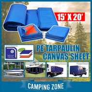 15' x 20' Multipurpose Waterproof PE Tarpaulin Canvas Sheet Truck Cover Canvas Canopy Kanvas Khemah 