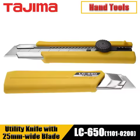 TAJIMA LC-650 Utility Knife with Automatic lock Push Button 25mm-wide Blade Wallpaper Knife Cutting