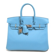 HERMES Birkin 25 手袋 D Swift 皮革 藍色 SHW 二手女式