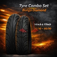 [Combo Set] Tayar Cutting Maxxis Diamond Tyre Tubeless Motorcycle Bunga Diamond Tire DUNLOP ESR GRT